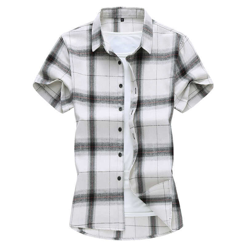 Plus Size 5XL 6XL 7XL Men's Short Sleeve Shirt Summer Fashion Casual Plaid Male Brand Clothes 210721, Black
Plus Size 5XL 6XL 7XL Men's Short Sleeve Shirt Summer Fashion Casual Plaid Male Brand Clothes 210721, Black