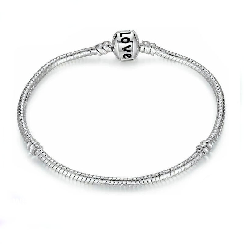 S925 Sterling Silver Plated Bracelet With Love Letter Snake Chain Fit Charm Beads Bracelets Women DIY Jewelry Making Wholesale Price
S925 Sterling Silver Plated Bracelet With Love Letter Snake Chain Fit Charm Beads Bracelets Women DIY Jewelry Making Wholesale Price