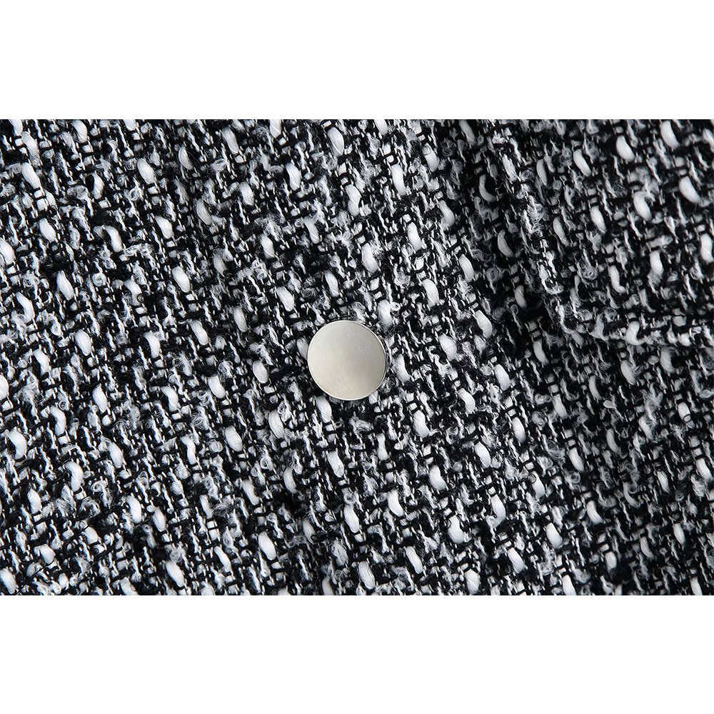 Women Tweed Textured Overshirt Coat Full Sleeves Lapel Collar Classic Style Fashion Vintage Woman Jackets Outfits 210709