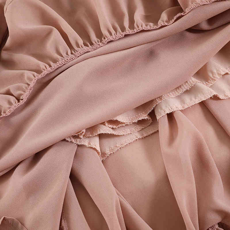 LoveFlowerLife Spring Autumn Casual Solid Lady Party Dress A Line V Neck Full High Waist Mid Calf Women Dresses 210521