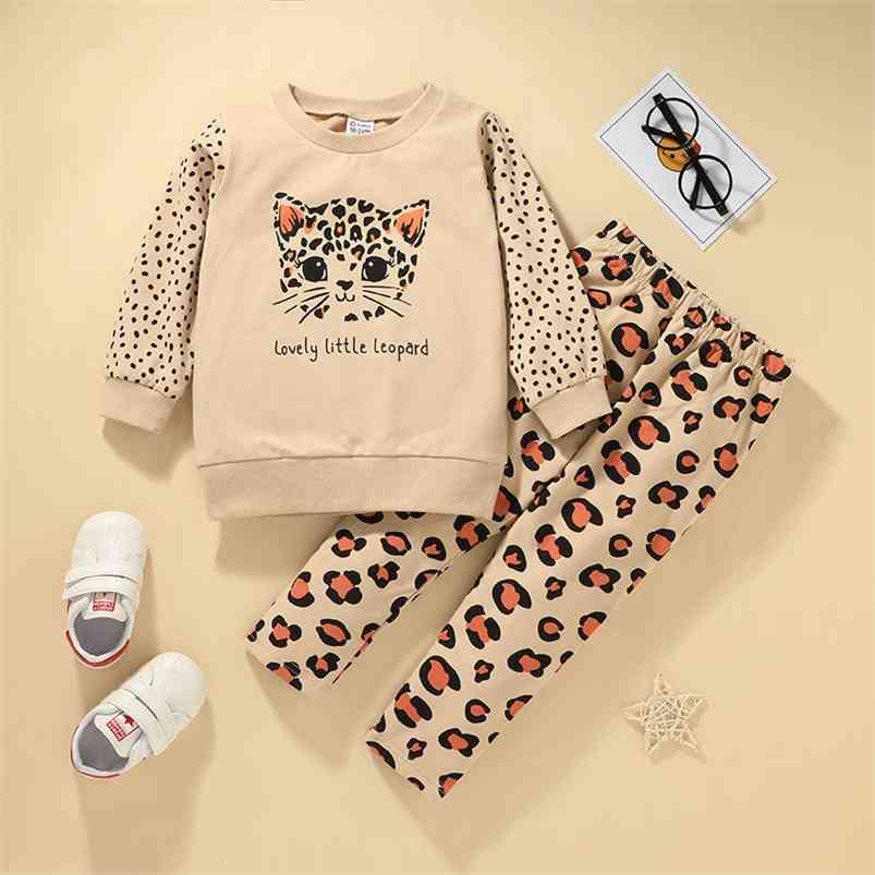 Winter Children Sets Casual Long Sleeve O Neck Print Cartoon Cat T-shirt Leopard Trousers Cute 2Pcs Girls Clothes 210629
Winter Children Sets Casual Long Sleeve O Neck Print Cartoon Cat T-shirt Leopard Trousers Cute 2Pcs Girls Clothes 210629