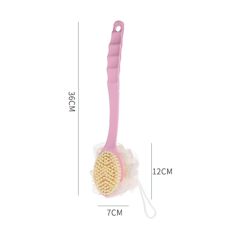 Double Sided Bathing Brush Hanging Type Adult Back Massage Brushes Bathroom Long Handled With Soft Hair Cleaning Bath Ball Free shipping