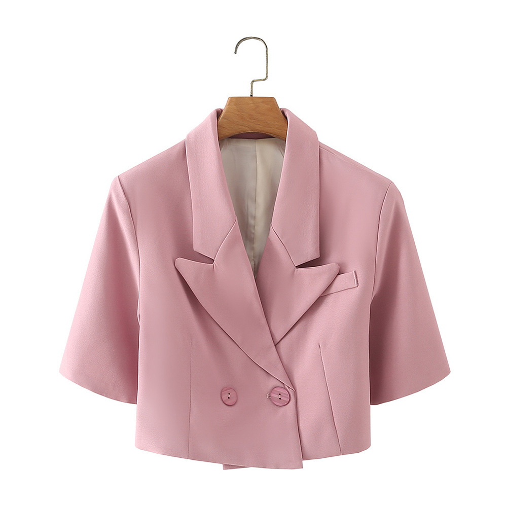 BBWM Vintage England Style Short Double Breasted Pink Blazer Short Sleeve Slim Women Blazers Casual Jackets Summer 210520
BBWM Vintage England Style Short Double Breasted Pink Blazer Short Sleeve Slim Women Blazers Casual Jackets Summer 210520