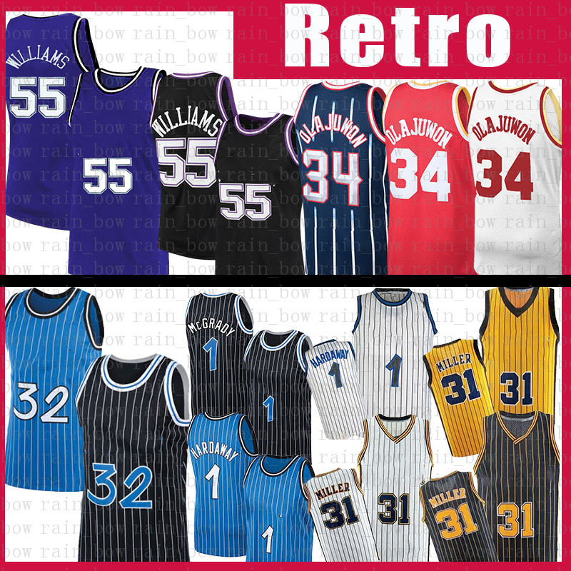 Jason Williams Basketball Jerseys Hakeem Olajuwon Reggie Miller Penny Hardaway Tracy McGrady Vintage Jersey 32 Shirts S- 31 55 34
Jason Williams Basketball Jerseys Hakeem Olajuwon Reggie Miller Penny Hardaway Tracy McGrady Vintage Jersey 32 Shirts S- 31 55 34