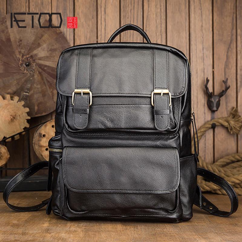 Backpack AETOO Leather Backpack, Men's Casual Business First Layer Travel Bag, Computer Bag, Black
Backpack AETOO Leather Backpack, Men's Casual Business First Layer Travel Bag, Computer Bag, Black