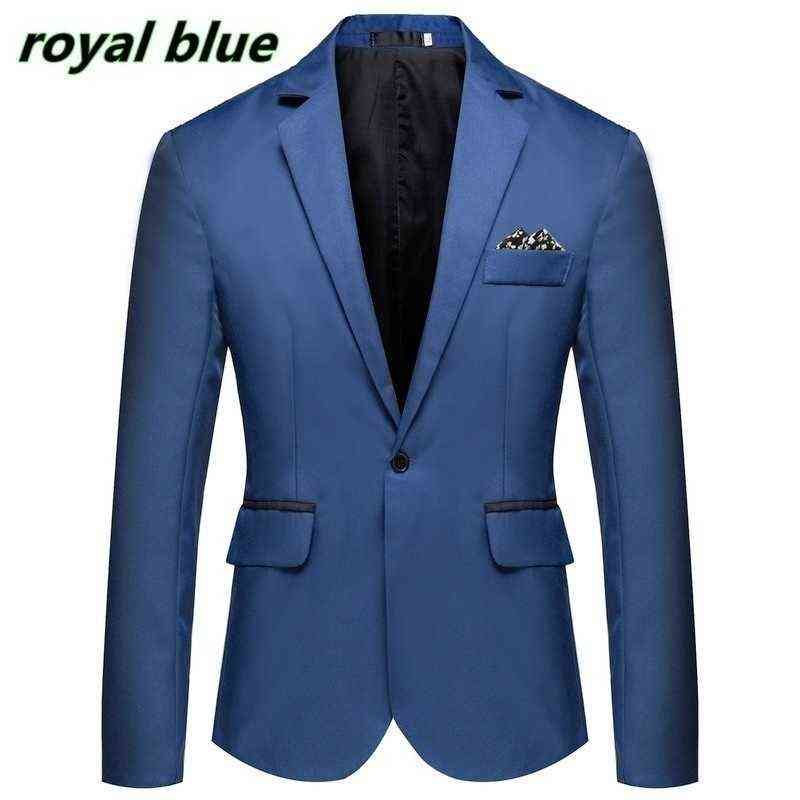 Men Slim Fit Office Blazer Jacket Fashion Solid Mens Suit Jacket Wedding Dress Coat Casual Business Male Suit Coat 211120