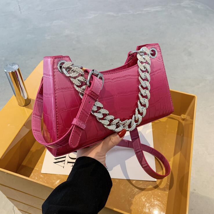 Factory wholesale women handbag summer Diamonds chain bag street trend Stone rainbow gradient leather handbags fashion Alligator armpit shoulder bags
Factory wholesale women handbag summer Diamonds chain bag street trend Stone rainbow gradient leather handbags fashion Alligator armpit shoulder bags