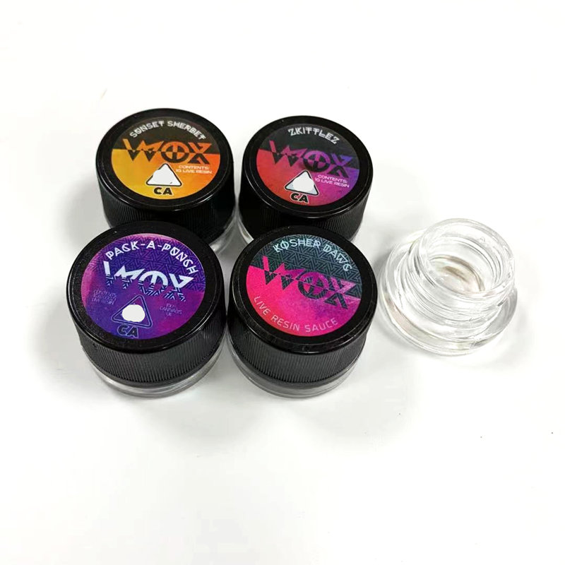 Wox Wax Jar 5ml clear Glass Can with Child Resistant Lid for Dry Herb Wax Thick Oil Concentrate DHL Free
Wox Wax Jar 5ml clear Glass Can with Child Resistant Lid for Dry Herb Wax Thick Oil Concentrate DHL Free