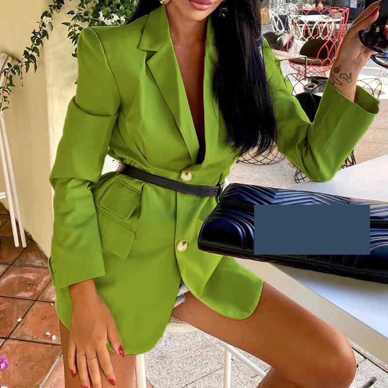 Women Blazer Temperamet Suit Single Breasted Long Sleeve Ladies Coat Fashion Women's Slim Jacket 210524