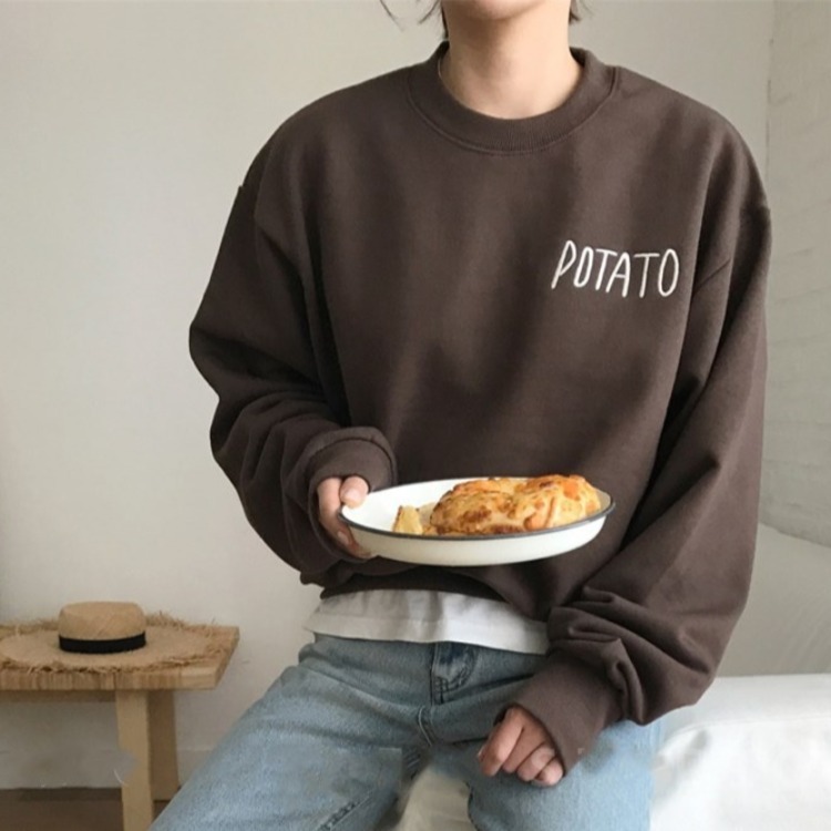 Nomikuma Korea Causal Pullover Plus Velet Sweatshirt Autumn Winter O-neck Hoodies Women Long Sleeve Top Jumpers 6C745 210427