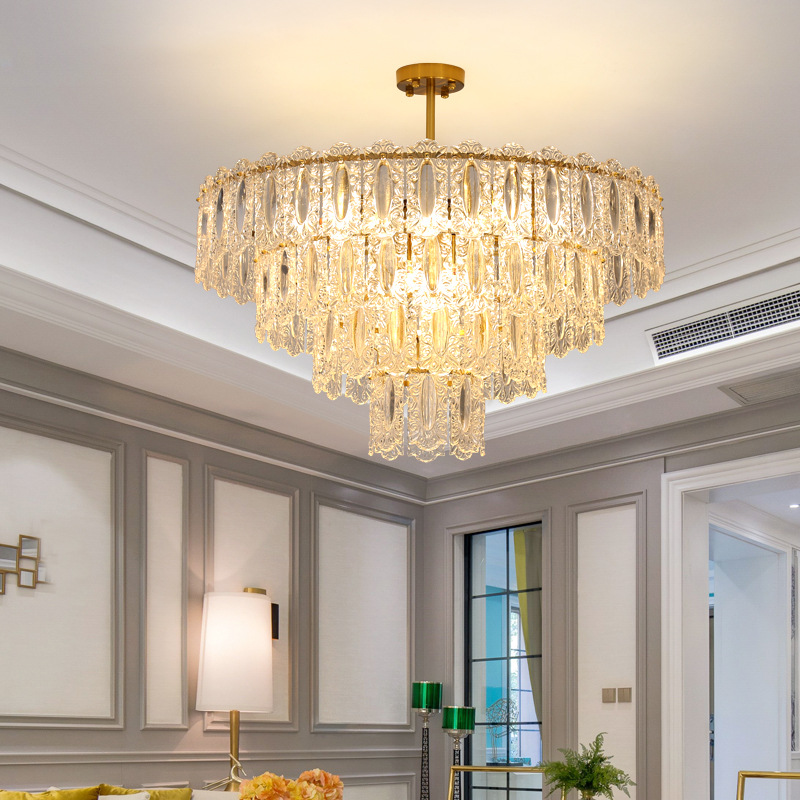 American Modern Glass Ceiling Lights Fixture LED Light European Romantic Crystal Hanging Lamp Luxury Bed Lvining Dining Room Home Indoor Lighting