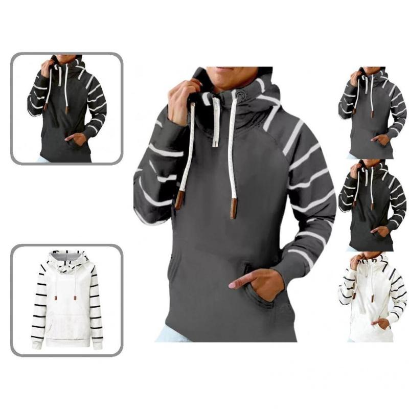 Women's Hoodies & Sweatshirts Portable Durable Wide Striped Zipper Pullover Long Sleeve Casual Hoodie Thick Outerwear, Black
Women's Hoodies & Sweatshirts Portable Durable Wide Striped Zipper Pullover Long Sleeve Casual Hoodie Thick Outerwear, Black