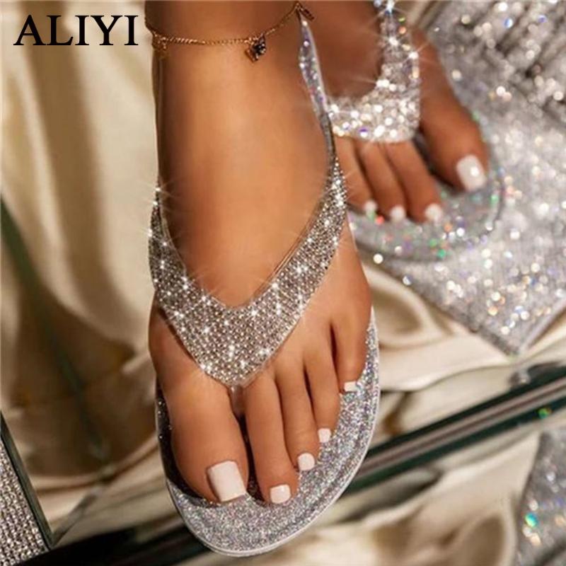 Sandals Beach Slippers Women 2021 Summer Fashion Glitter Rhinestone Ladies Comfortable 35-43 Big Female Seaside Flip Flops, Gold
Sandals Beach Slippers Women 2021 Summer Fashion Glitter Rhinestone Ladies Comfortable 35-43 Big Female Seaside Flip Flops, Gold