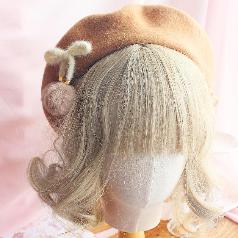 Beanies Lolita Chocolate Pompon Bow Beret Women's Japanese JK Autumn Winter Woolen Painter Cap Pancake Hat
Beanies Lolita Chocolate Pompon Bow Beret Women's Japanese JK Autumn Winter Woolen Painter Cap Pancake Hat