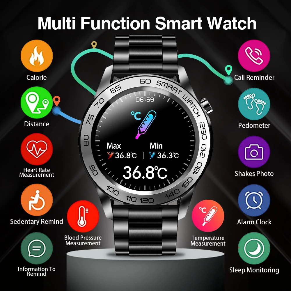 2021 Smart Watch Men Pedometer Watches GPS Fitness Tracker Full Touch Sport Temperature Waterproof Smartwatch For Android IOSg, Black
2021 Smart Watch Men Pedometer Watches GPS Fitness Tracker Full Touch Sport Temperature Waterproof Smartwatch For Android IOSg, Black