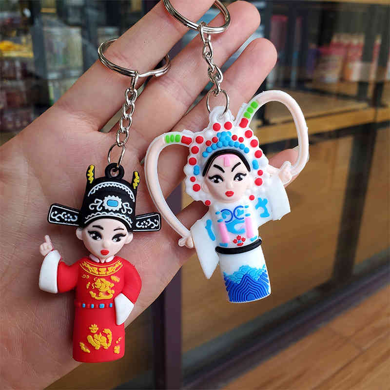 Key Rings Creative Chinese Style Opera Doll Chain Peking Jingjiao Car Ring Pendant