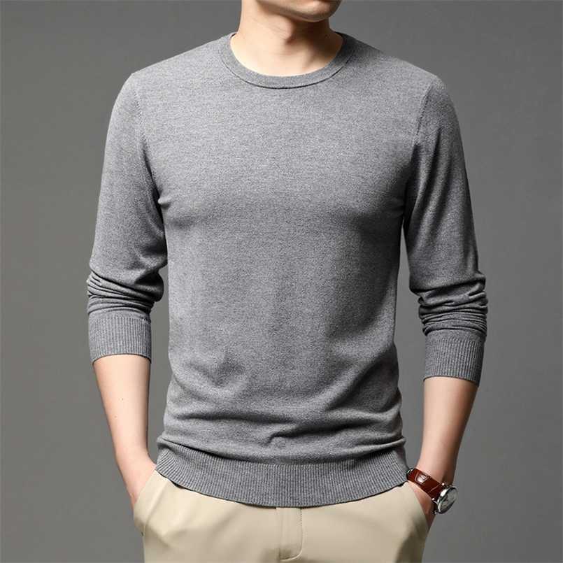 Autumn Men's Round Neck Knitted Pullover Business Casual Solid Color Sweater Bottoming Shirt Male Brand Clothes 211018, Black
Autumn Men's Round Neck Knitted Pullover Business Casual Solid Color Sweater Bottoming Shirt Male Brand Clothes 211018, Black