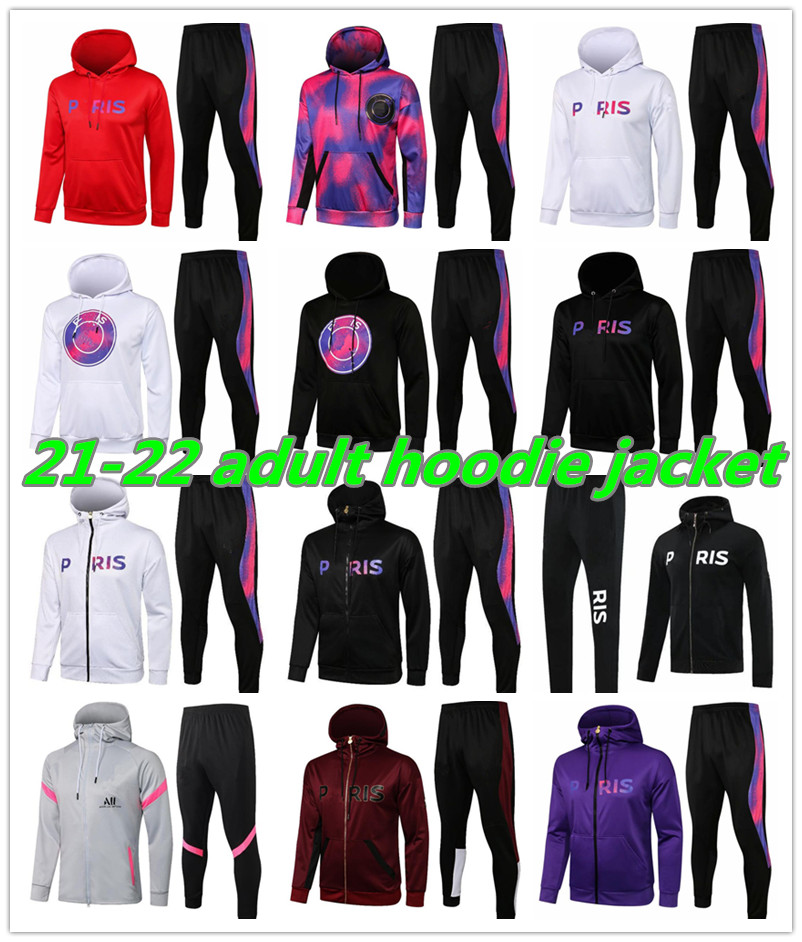 21 22 Paris hoodie soccer jacket adult tracksuit football 2021 2022 pink Survêtement men full zipper training suit sets, Black
21 22 Paris hoodie soccer jacket adult tracksuit football 2021 2022 pink Survêtement men full zipper training suit sets, Black