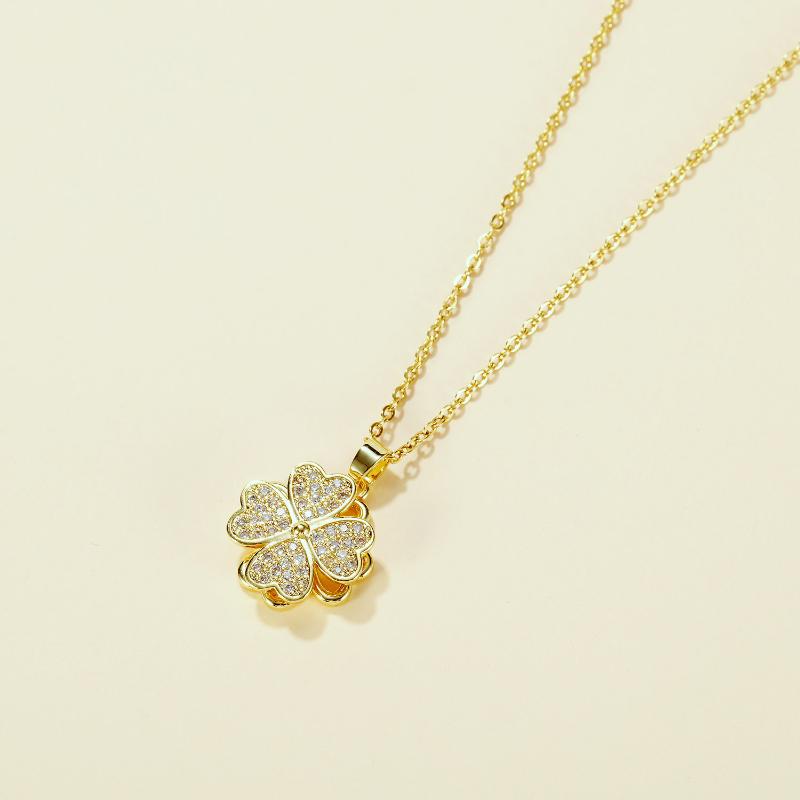 Pendant Necklaces Korean Dongdaemun Simple Elegant Double-Layer Clover Copper Inlaid Zircon Clavicle Chain Necklace Female Accessories
Pendant Necklaces Korean Dongdaemun Simple Elegant Double-Layer Clover Copper Inlaid Zircon Clavicle Chain Necklace Female Accessories