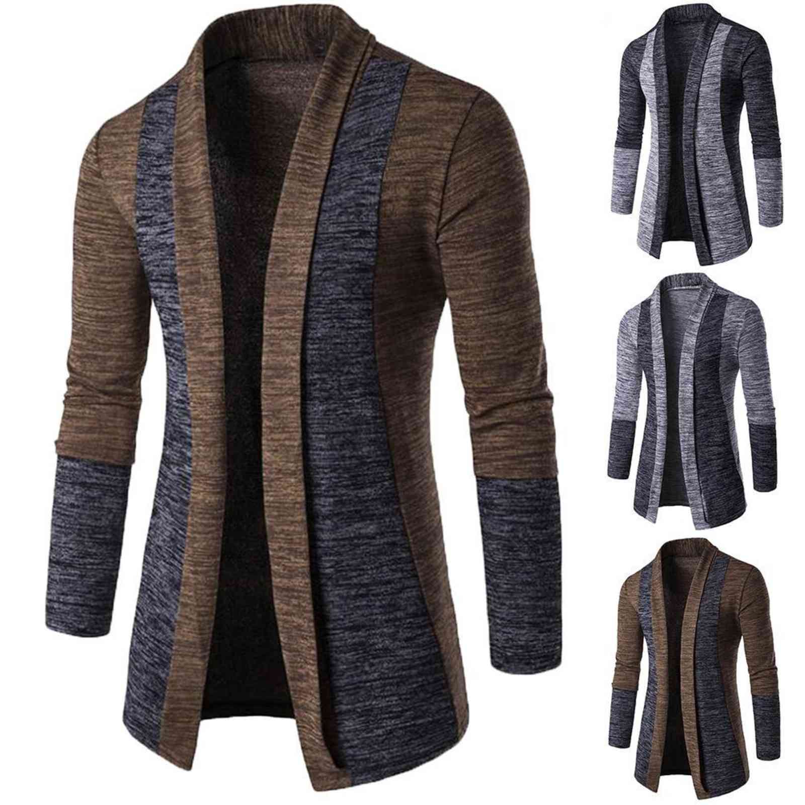 new retro men's cardigan stitching contrast color long-sved slim-fit sweater et outer wear versatile fit, Black;white
new retro men's cardigan stitching contrast color long-sved slim-fit sweater et outer wear versatile fit, Black;white