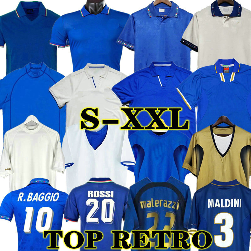 1998 Retro Baggio Maldini SOCCER JERSEY FOOTBALL 1996 1982 ROSSI Schillaci Totti Del Piero 1990 Pirlo Inzaghi buffon Italy Cannavaro, 2006 gk
1998 Retro Baggio Maldini SOCCER JERSEY FOOTBALL 1996 1982 ROSSI Schillaci Totti Del Piero 1990 Pirlo Inzaghi buffon Italy Cannavaro, 2006 gk