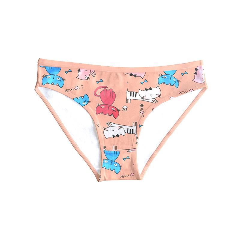 women's panties cute kitten girl child briefs, Black;pink 
women's panties cute kitten girl child briefs, Black;pink