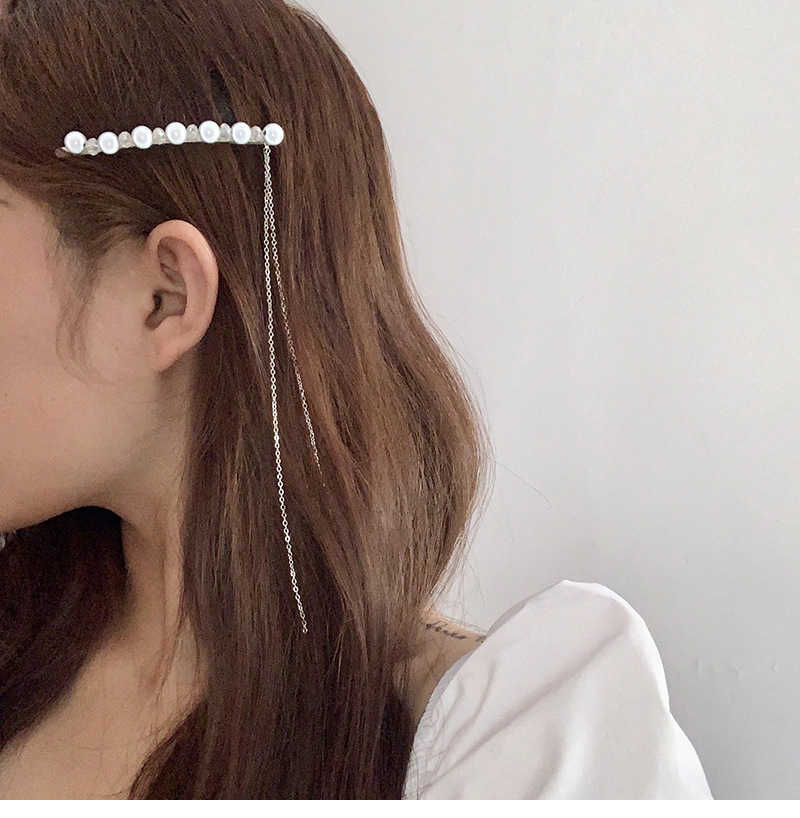 South Korea long tassel chain hairpin luminous pearl hairpin fairy side clip headdress headband pendant hair ornament, One word
South Korea long tassel chain hairpin luminous pearl hairpin fairy side clip headdress headband pendant hair ornament, One word