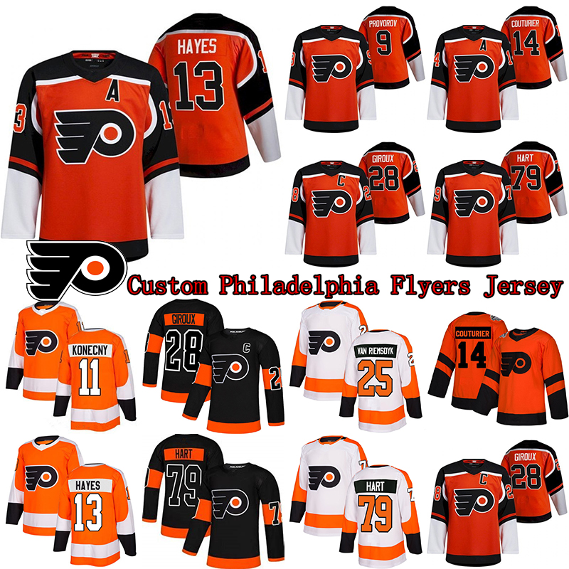 Custom Philadelphia Flyers Jersey 13 Kevin Hayes 18 Joel Farabee 28 Claude Giroux 79 Carter Hart 14 Sean Couturier 77 Paul Coffey, Black
Custom Philadelphia Flyers Jersey 13 Kevin Hayes 18 Joel Farabee 28 Claude Giroux 79 Carter Hart 14 Sean Couturier 77 Paul Coffey, Black
