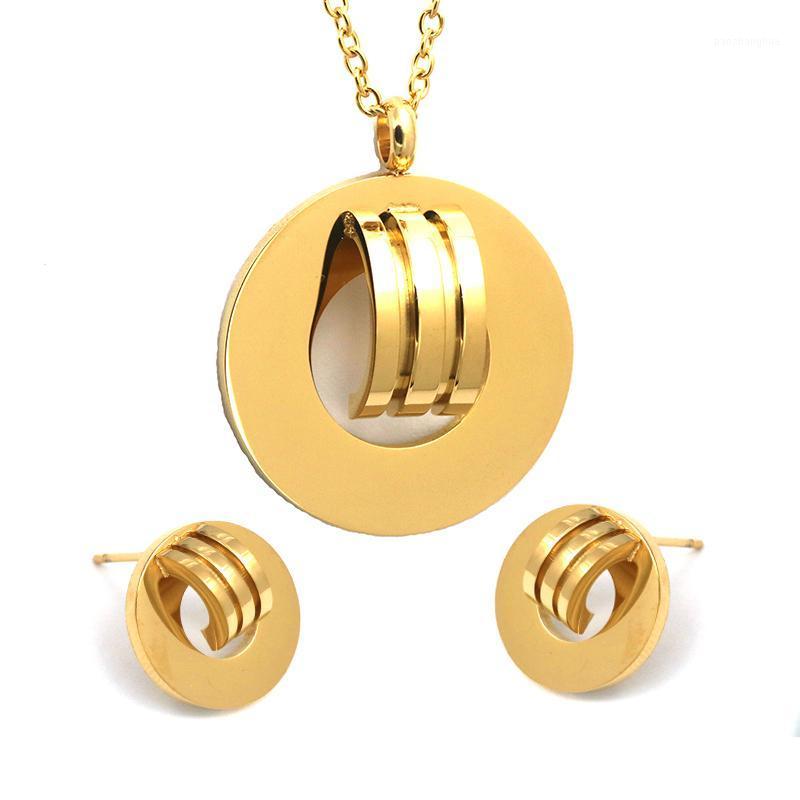 Earrings & Necklace Gold-Color Jewelry Stainless Steel Stud Set Wedding For Women Fashion, Silver
Earrings & Necklace Gold-Color Jewelry Stainless Steel Stud Set Wedding For Women Fashion, Silver