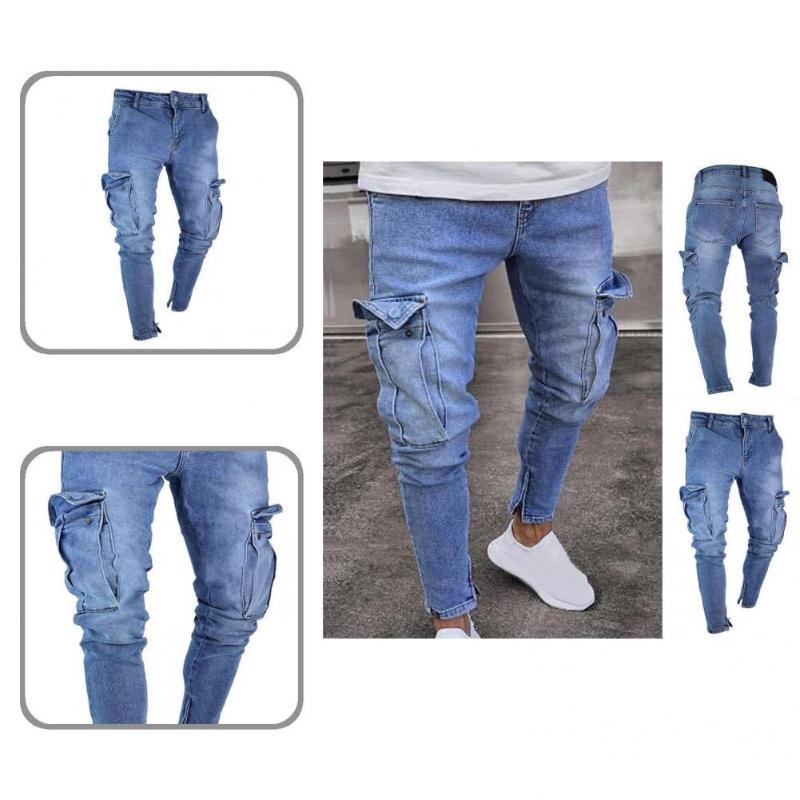 Men's Jeans Ankle-Length Skin-Touch Multi Pockets Zipper Cuffs Denim Pants Streetwear, Light blue
Men's Jeans Ankle-Length Skin-Touch Multi Pockets Zipper Cuffs Denim Pants Streetwear, Light blue