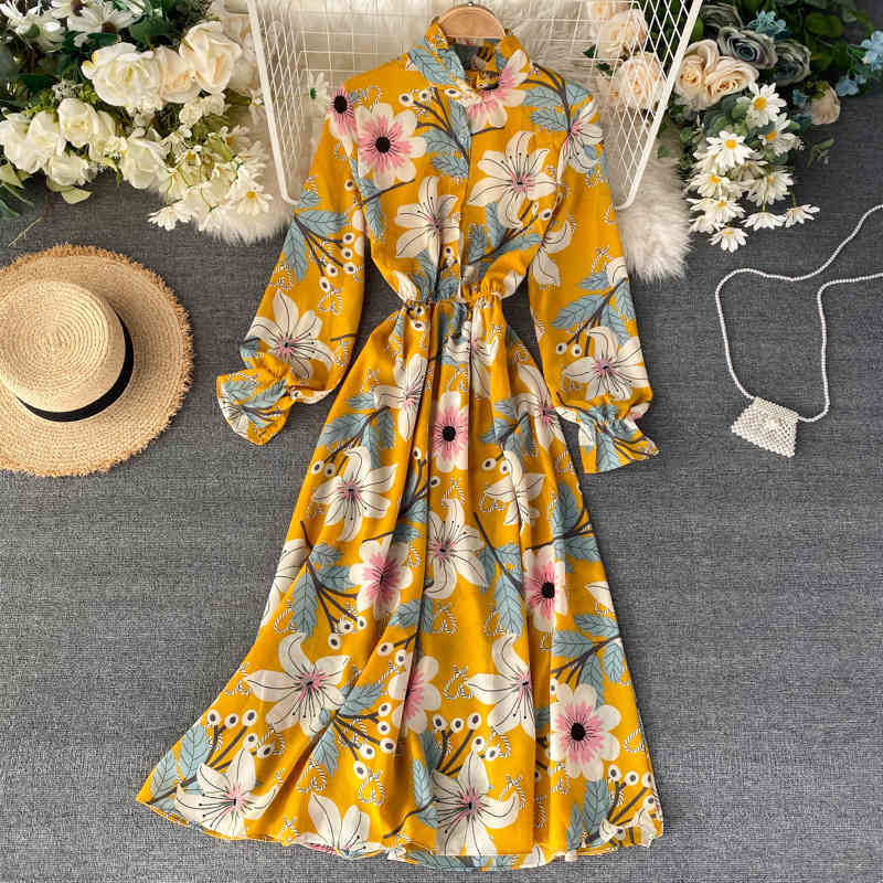 Spring Summer Ladies Button Dress Floral Print Long Sleeve Casual Medium Waist Bow Tie Street Style Women's 210520, White
Spring Summer Ladies Button Dress Floral Print Long Sleeve Casual Medium Waist Bow Tie Street Style Women's 210520, White