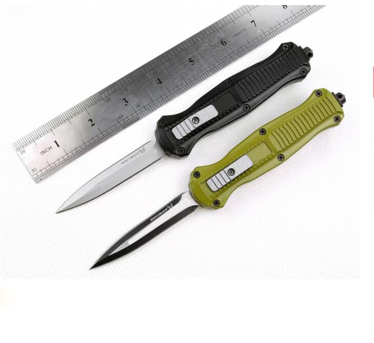 Wholesale latest Benchmade Knives BM3300 trumpt 3 "aluminum handle Black / Green camping automatic knife tactical cutting tool with scabbard box
Wholesale latest Benchmade Knives BM3300 trumpt 3 "aluminum handle Black / Green camping automatic knife tactical cutting tool with scabbard box