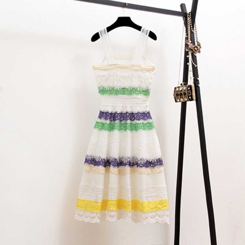Summer est Runway Designer Colorful Striped Patchwork Spaghetti Strap Dress Floral Crochet Hollow out Lace 210525, Picture color
Summer est Runway Designer Colorful Striped Patchwork Spaghetti Strap Dress Floral Crochet Hollow out Lace 210525, Picture color
