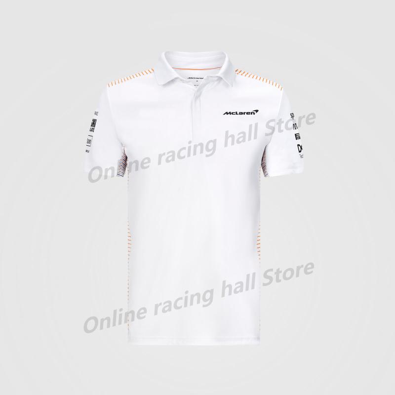 Men's Polos F1 Summer Formula One Shirt McLaren Official Website 2021 Team Button Short Sleeve Latest Racing Suit Breathable