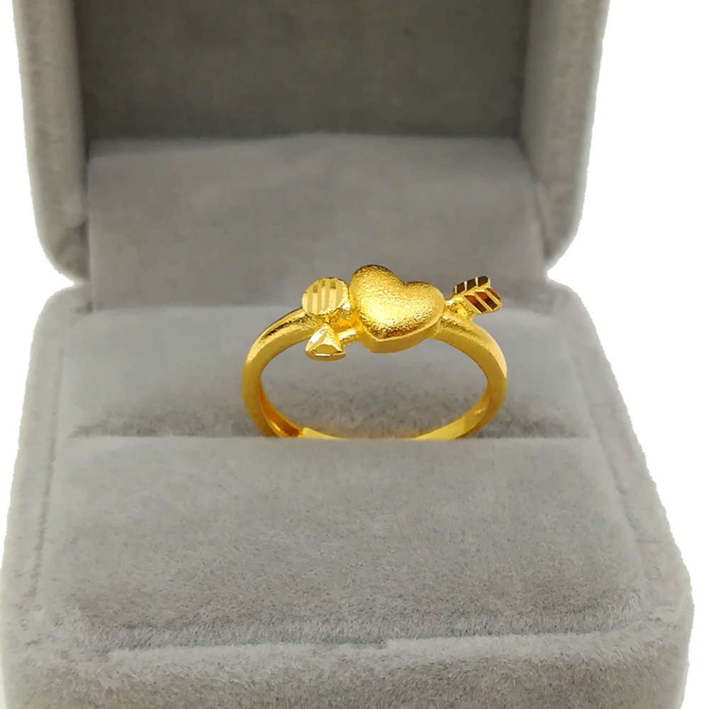 Vietnam Shajin simple love women's copper plated real gold one arrow through the heart opening ring jewelry, Black
Vietnam Shajin simple love women's copper plated real gold one arrow through the heart opening ring jewelry, Black