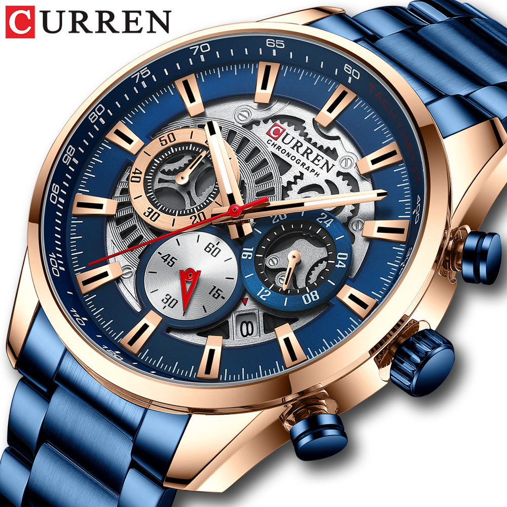 CURREN 2021 New Mens Casual Sports Watch Top Luxury Brand Mens Watch Waterproof Luminous Stainless Steel Mens Wrist Watchg, Blue
CURREN 2021 New Mens Casual Sports Watch Top Luxury Brand Mens Watch Waterproof Luminous Stainless Steel Mens Wrist Watchg, Blue