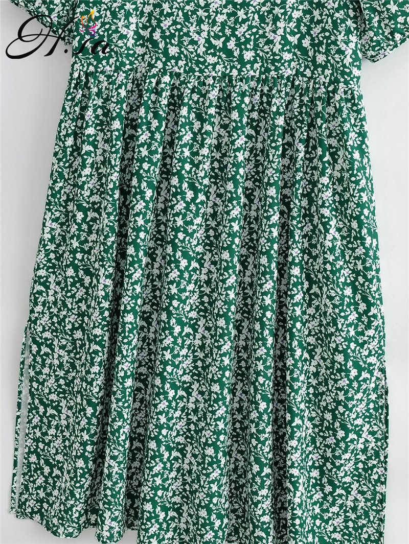 Hsa Women's Printed Maxi Dress Summer Sundress Chinese Style Casual Short Sleeve Vestidos Female Floral Robe Femme 210716