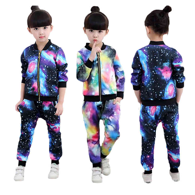 Sets Full Printed Starry Sky pattern Sweatshirt Coat And Pant 2Pcs Set For Girls Kids Clothing Autumn Sports Suit C0225, St020-gray
Sets Full Printed Starry Sky pattern Sweatshirt Coat And Pant 2Pcs Set For Girls Kids Clothing Autumn Sports Suit C0225, St020-gray