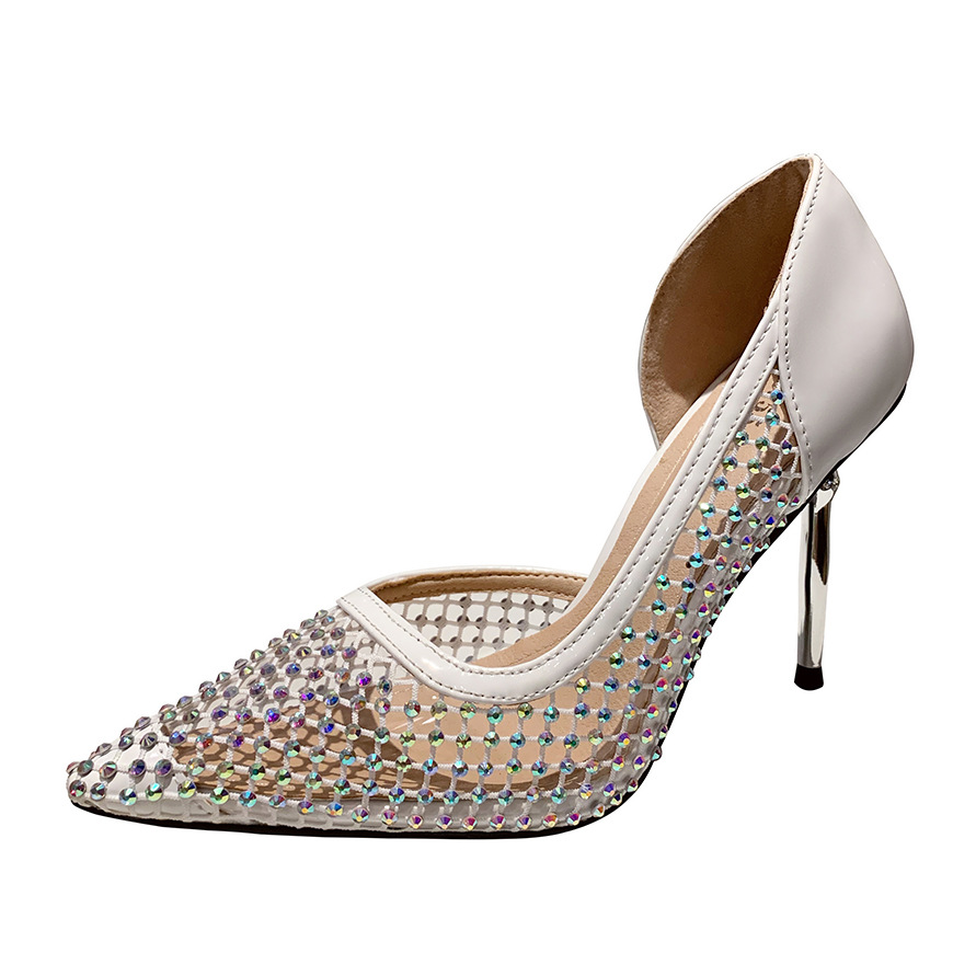 2021 Sandales de luxe Femmes Pumps 9.5cm Hauts High High Sexy Toe pointu de mariage Marque de mariée Marque Chaussures de mode pour Lady 1