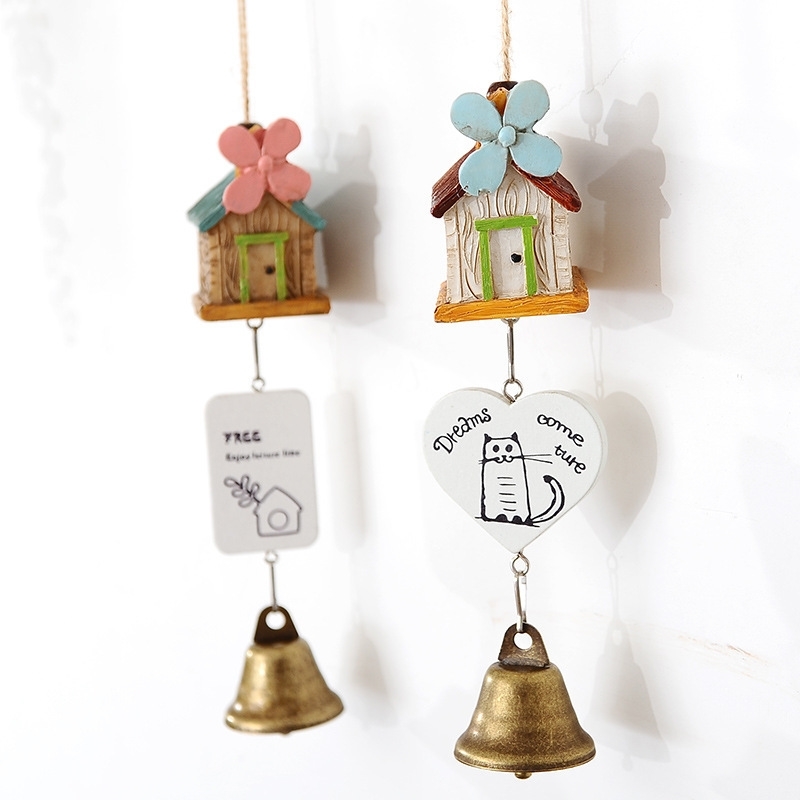 Japanese four leaf flower resin wind chime creative with Bell pendant door decoration house cabin modeling Pendant
Japanese four leaf flower resin wind chime creative with Bell pendant door decoration house cabin modeling Pendant