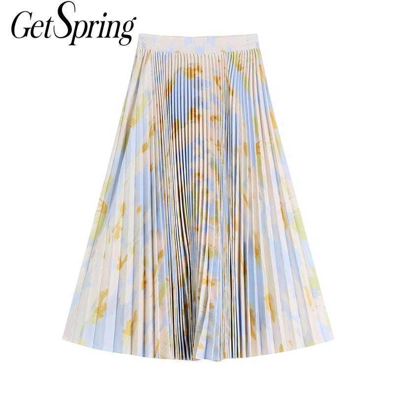 Getspring Women Skirt High Waist Printing Pleated Skirts Vintage All Match Long Clothing 210601
Getspring Women Skirt High Waist Printing Pleated Skirts Vintage All Match Long Clothing 210601