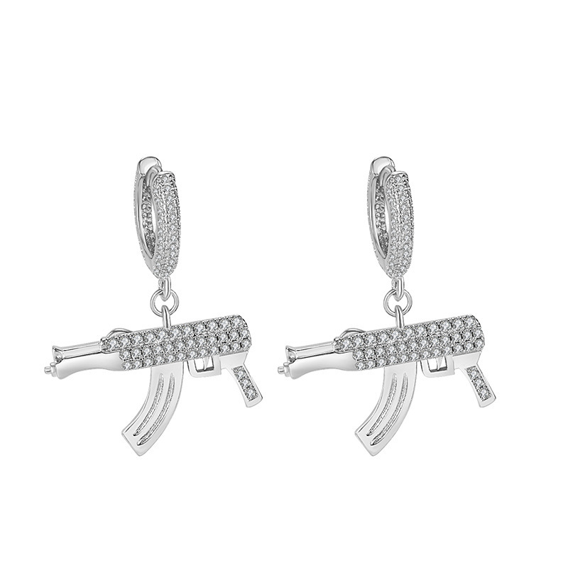 2021 European and American Personality Gun Men And Women Inlaid Zircon Hip Hop Fashion Net Red Earrings Trendy Wild
2021 European and American Personality Gun Men And Women Inlaid Zircon Hip Hop Fashion Net Red Earrings Trendy Wild