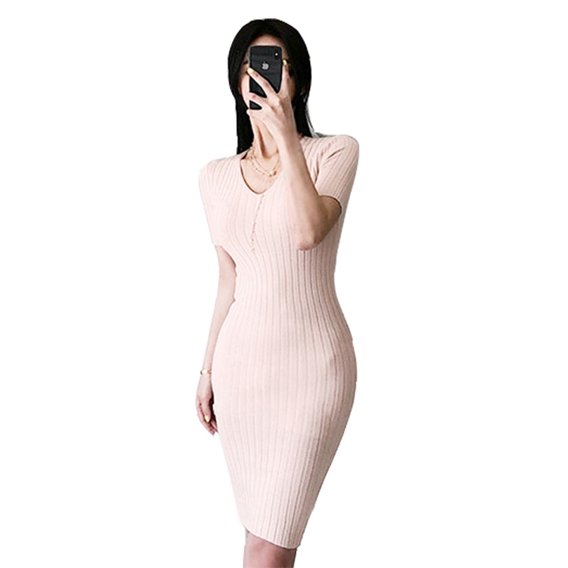 knitted Dress for women Pink Blue Summer Short Sleeve V neck cotton Ladies Sexy Office Party Dresses 210602
knitted Dress for women Pink Blue Summer Short Sleeve V neck cotton Ladies Sexy Office Party Dresses 210602
