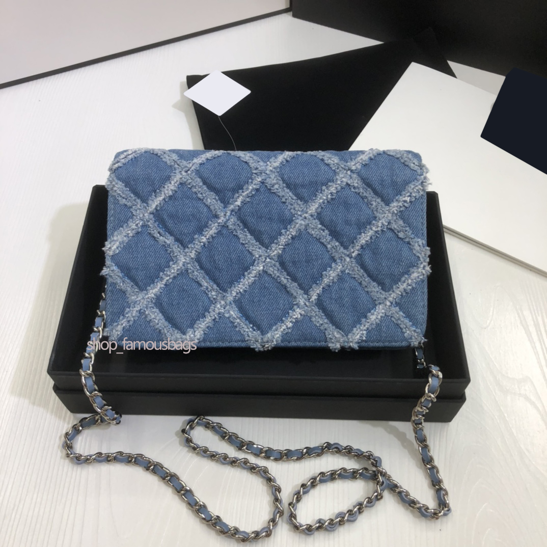 2021 Womens WOC on chain denim diamond flap bag real leather credit card holder money clip quilted shoulder crossbody clutch hand bags purses
2021 Womens WOC on chain denim diamond flap bag real leather credit card holder money clip quilted shoulder crossbody clutch hand bags purses