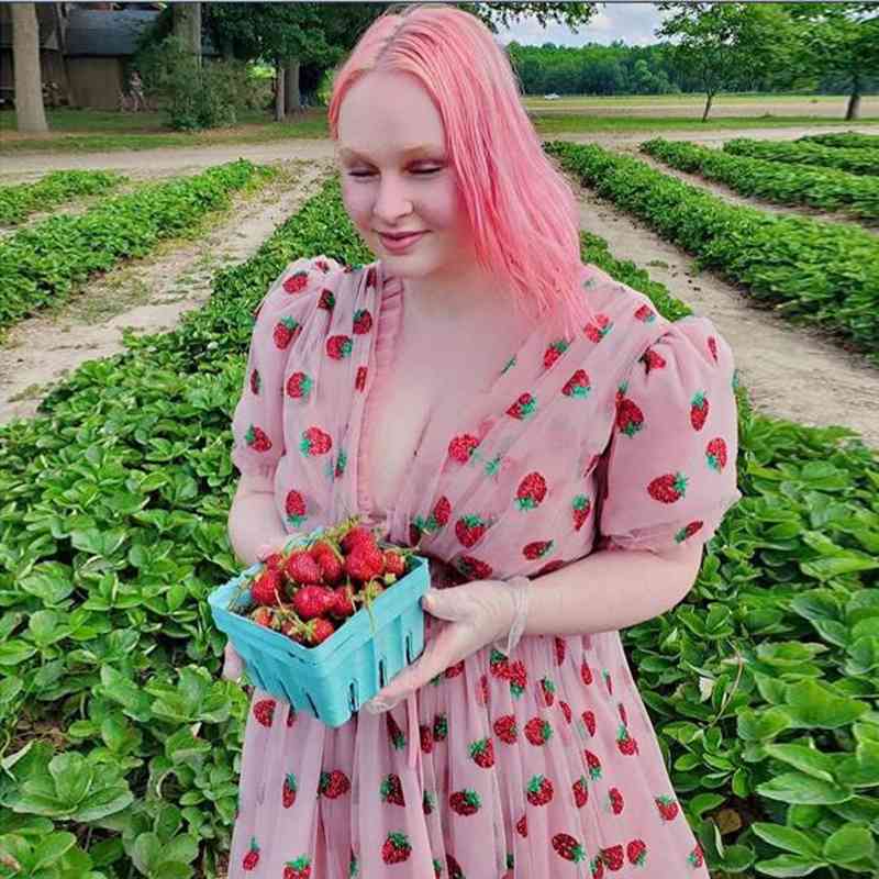 Spring S-5XL Sexy V-Neck Strawberry Pink Mesh Lace Pleated Belt Girly Style Cute Plus Size High Waist Long Dress 210325