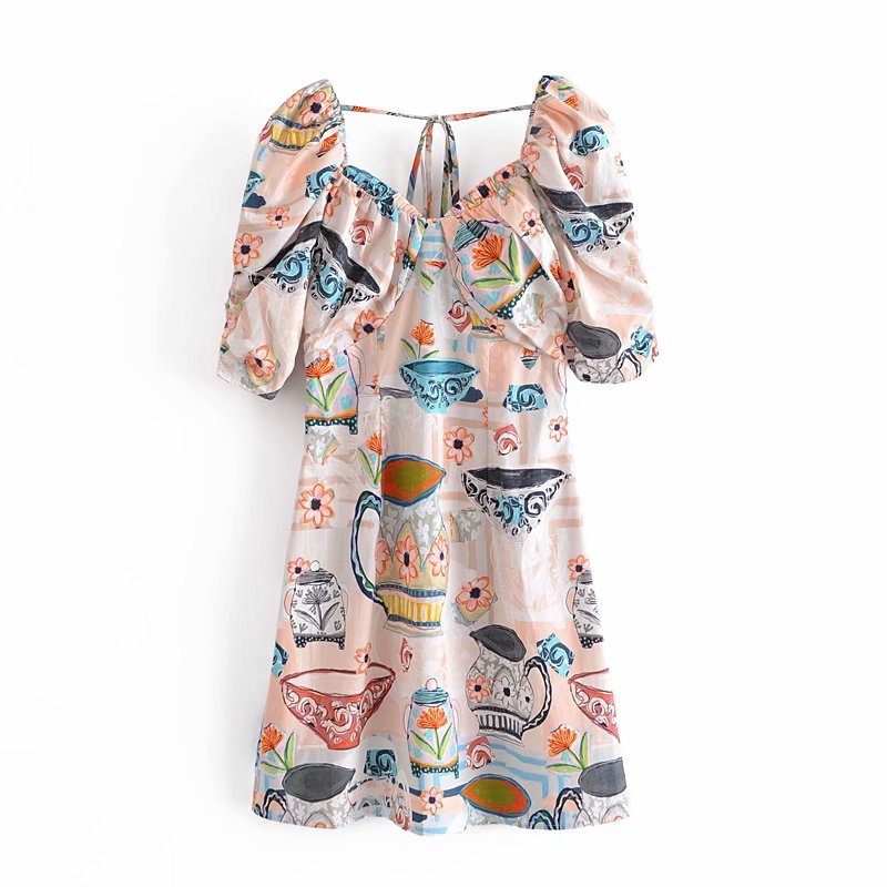 Fashion Summer U-Neck Treasure Print Bodycon Mini Dress Elegant Backless Puff Sleeve High Waist Chic Female Clothes 210521, Multi
Fashion Summer U-Neck Treasure Print Bodycon Mini Dress Elegant Backless Puff Sleeve High Waist Chic Female Clothes 210521, Multi