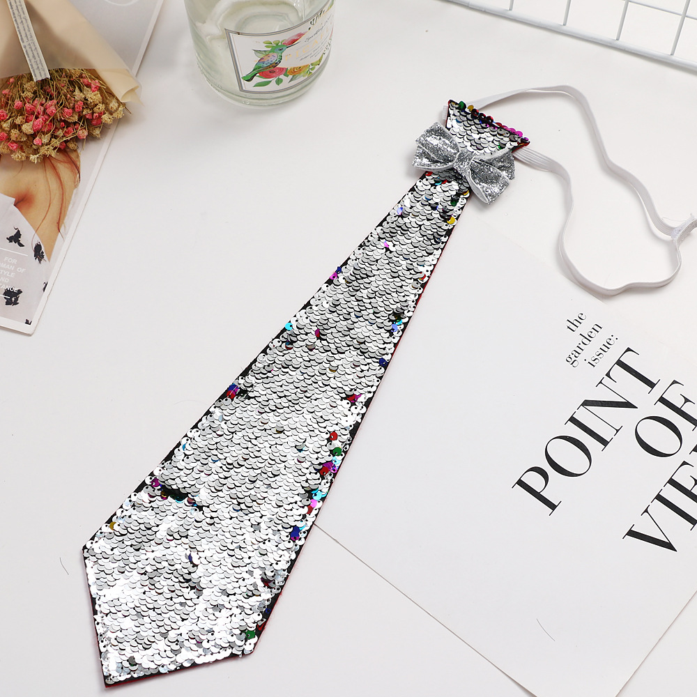 Flipped Cosplay Props Children Unisex Shiny Sequin Tied Necktie Men Women Party Magic Show Circus Bow Tie DH0540 T03 Free shipping
