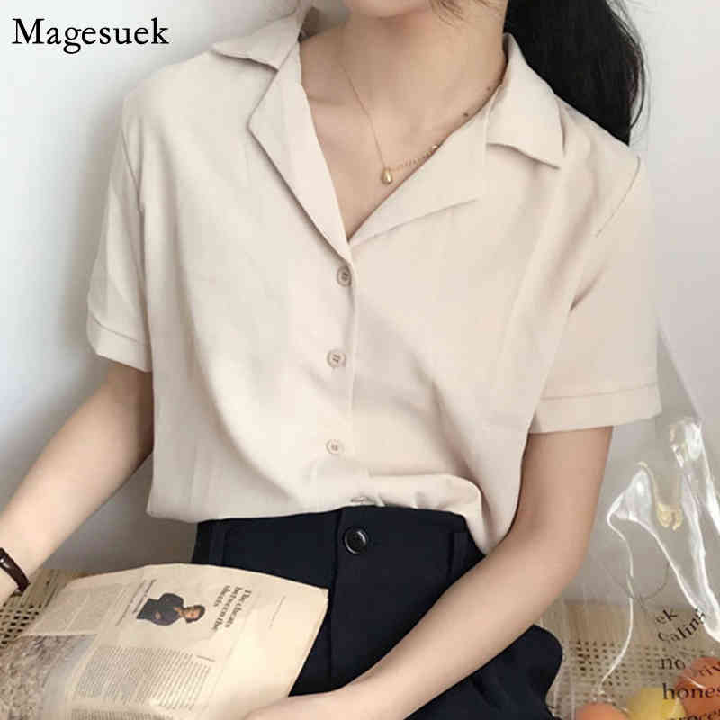 Korean Vintage Short Sleeve Casual White Shirt Fashion V Neck Shirts for Women Solid Blouses Summer Blusas Mujer 10166 210518, Black
Korean Vintage Short Sleeve Casual White Shirt Fashion V Neck Shirts for Women Solid Blouses Summer Blusas Mujer 10166 210518, Black