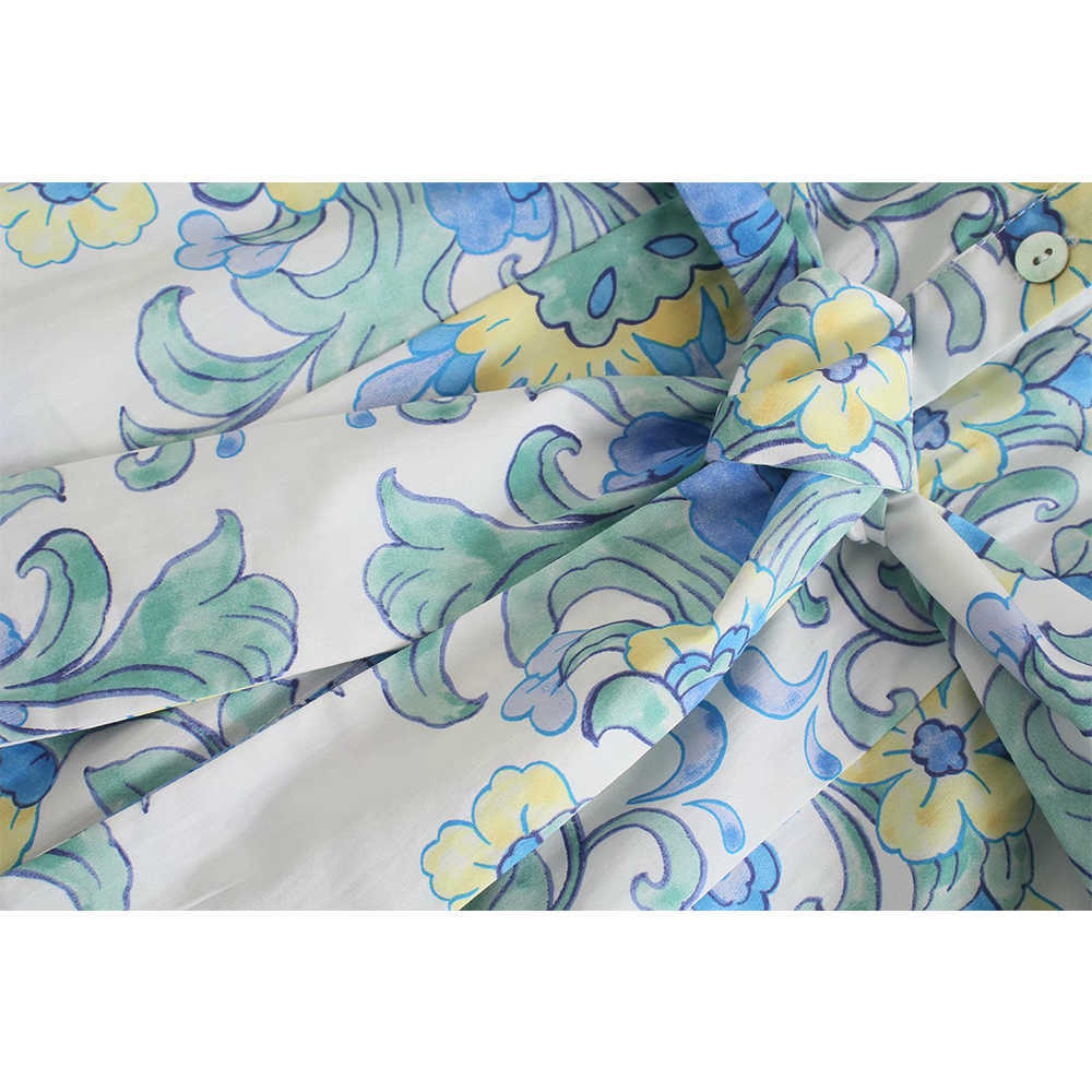 Summer Shirt Dress Women Elegant Casual Chic Lady Floral Printed Dress Woman Prom Dresses Robe Femme 210709