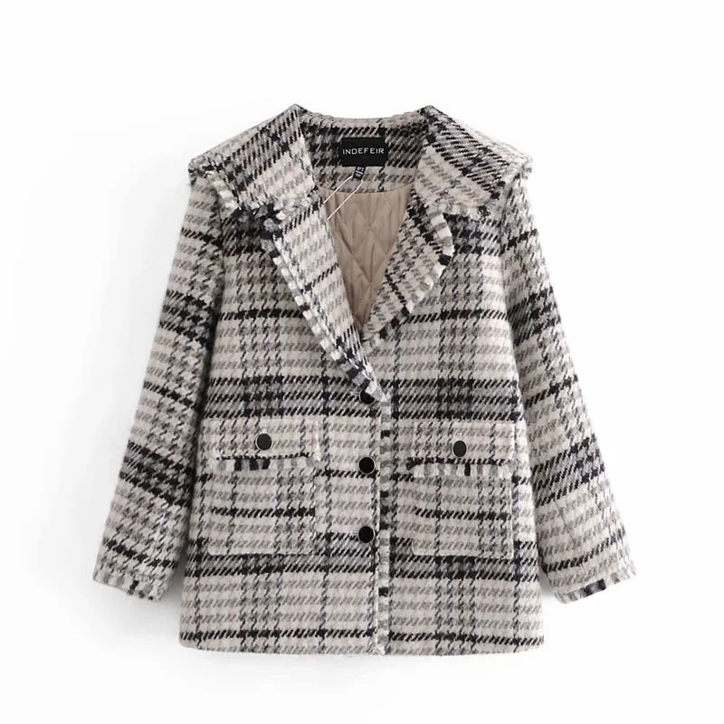 Women's Fashion Tweed Plaid Suit Jacket Retro Shawl Lapel Single-Breasted Coat Streetwear 210521, Beige
Women's Fashion Tweed Plaid Suit Jacket Retro Shawl Lapel Single-Breasted Coat Streetwear 210521, Beige